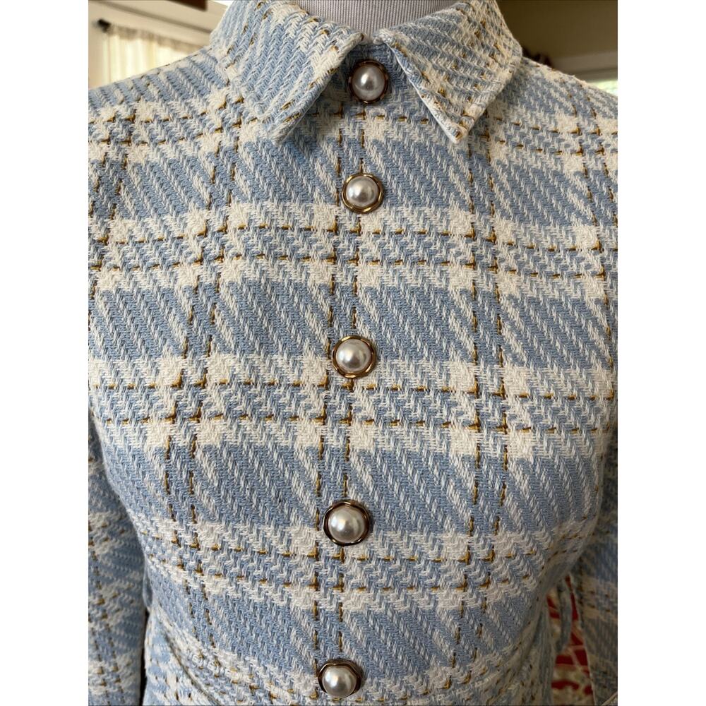 NEW Ivy City Co MyKayla Dress L Retro Tweed Pearl Button Classic Preppy Y2k - Picture 8 of 16